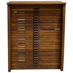Antique Hamilton Industrial Typesetter's 24 Drawer Cabinet, c.1920-1930
