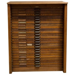 Used Hamilton Industrial Typesetter's 24 Drawer Cabinet, C.1920-1930