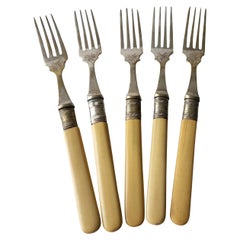 Antique English Sheffield EPNS A1 Silverplate Five Forks
