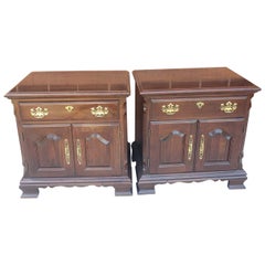 Pennsylvania House Chippendale Solid Cherry Nightstands, a Pair