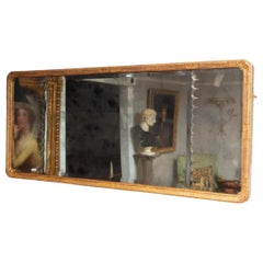 Miroir de trumeau Queen Anne à triple plaque en bois doré et gesso