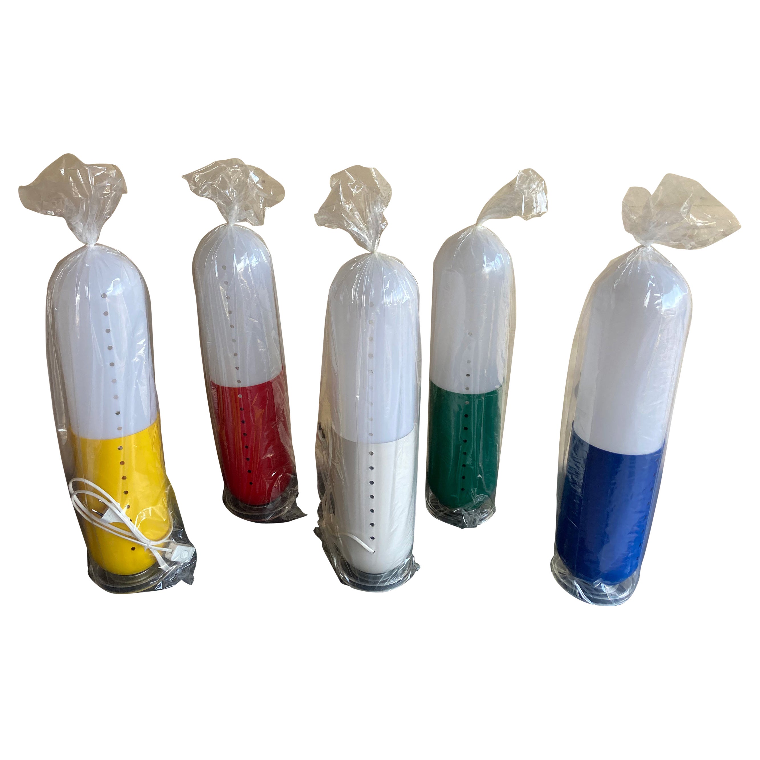 Pillola Table Lamps, Original Set of 5 Different Color, Unused