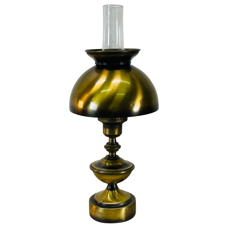 1960s Small Brushed Brass Table Lamp For Sale at 1stDibs