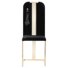21st Century Eileen Chair in Velvet, Swarovski and Golden Brass, Hebanon, Italy