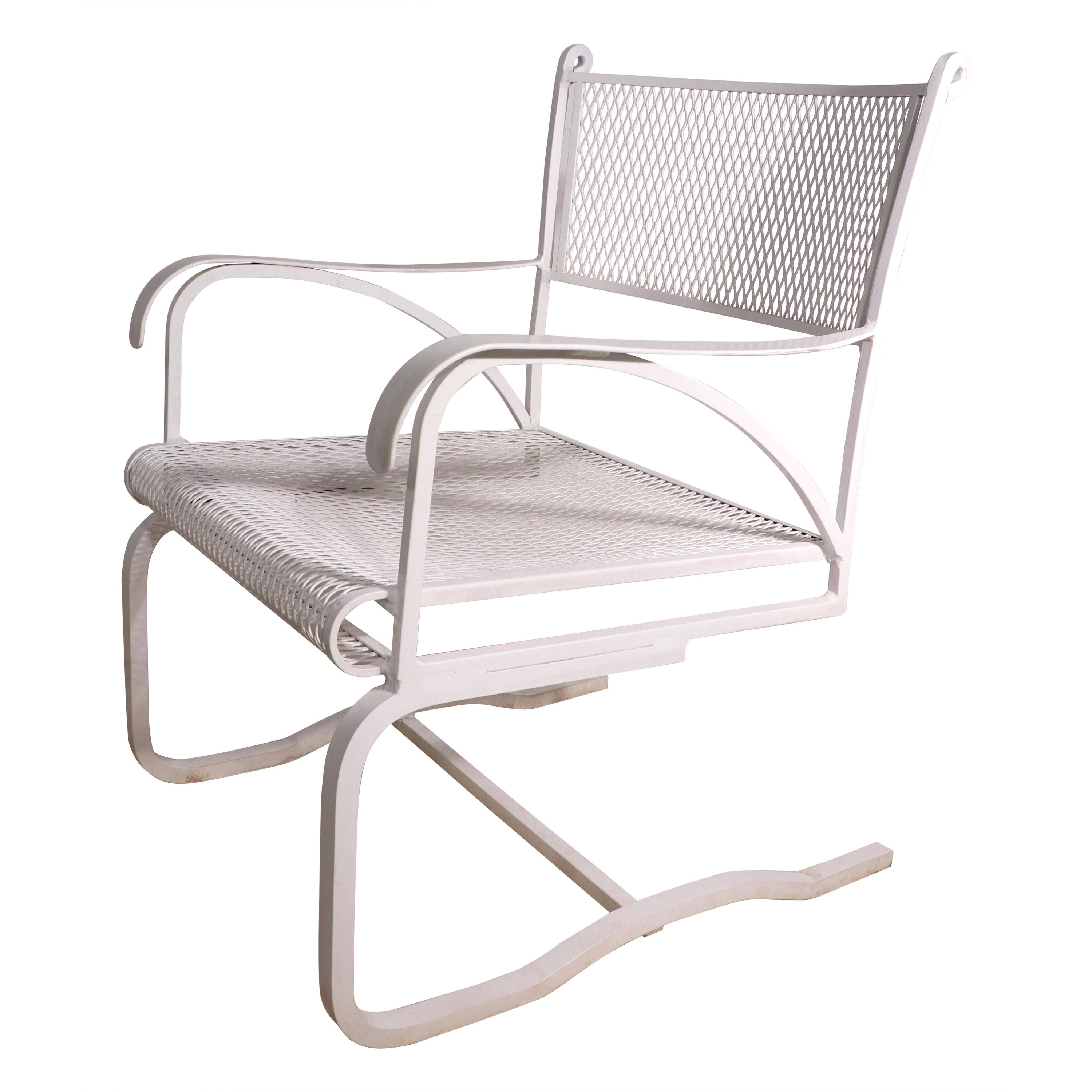 Garden Patio Poolside Cantilevered Arm Chair Att. to Woodard For Sale