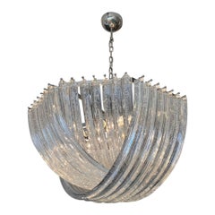 Murano Curved Sparkling Crystal Chandelier by Carlo Nason