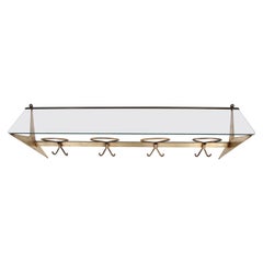 Italian Fontana Arte Coat Rack of Glass and Brass, 1950s