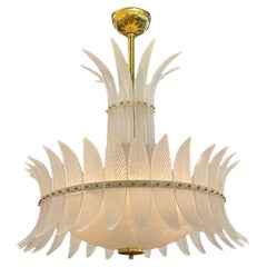 Modern Art Deco Style Murano Glass Plume Chandelier