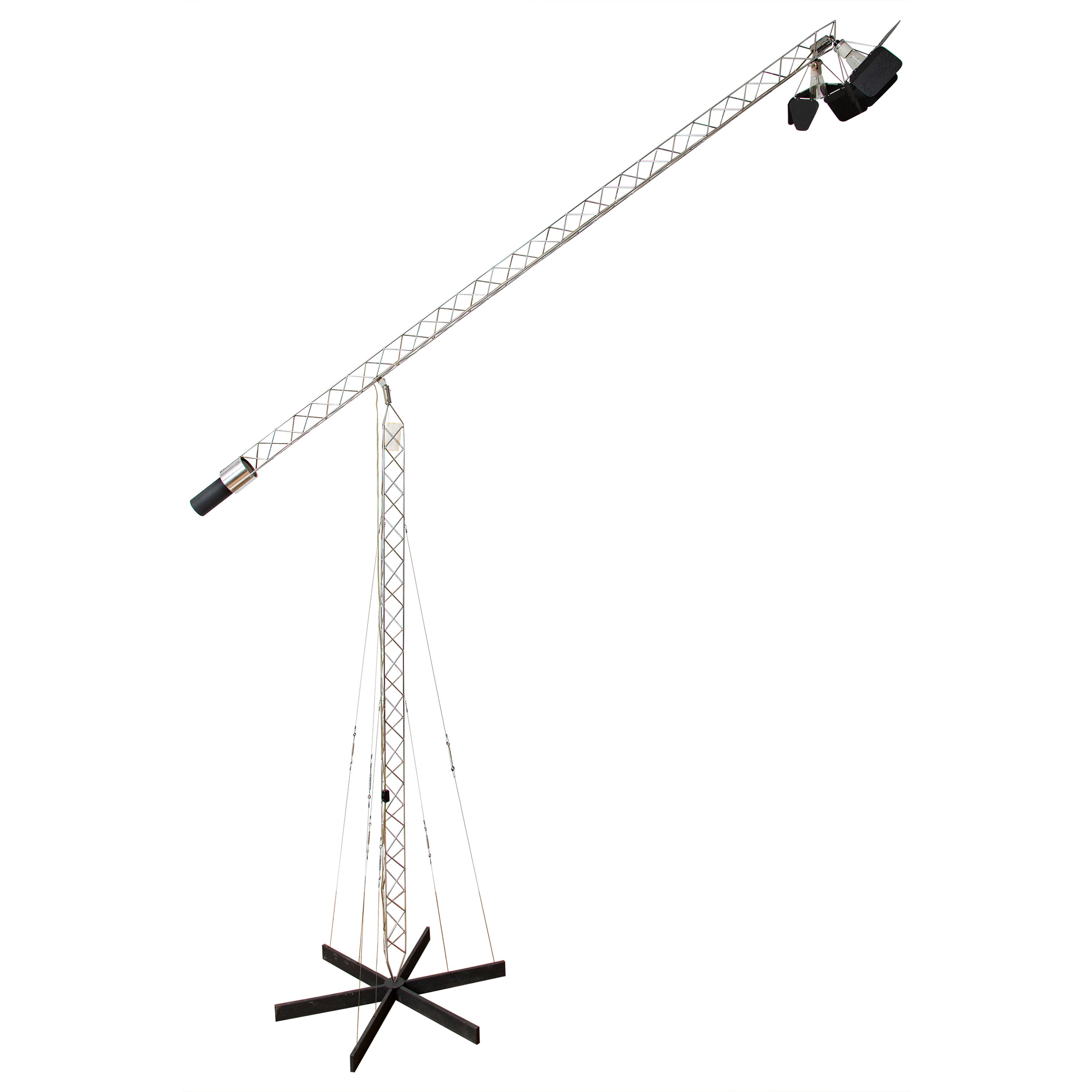 Large Crane Floor Lamp by Curtis Jere, USA 1971 For Sale