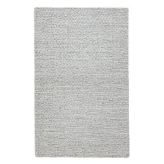 Alfombra moderna de lana personalizada blanca/gris tejida a mano