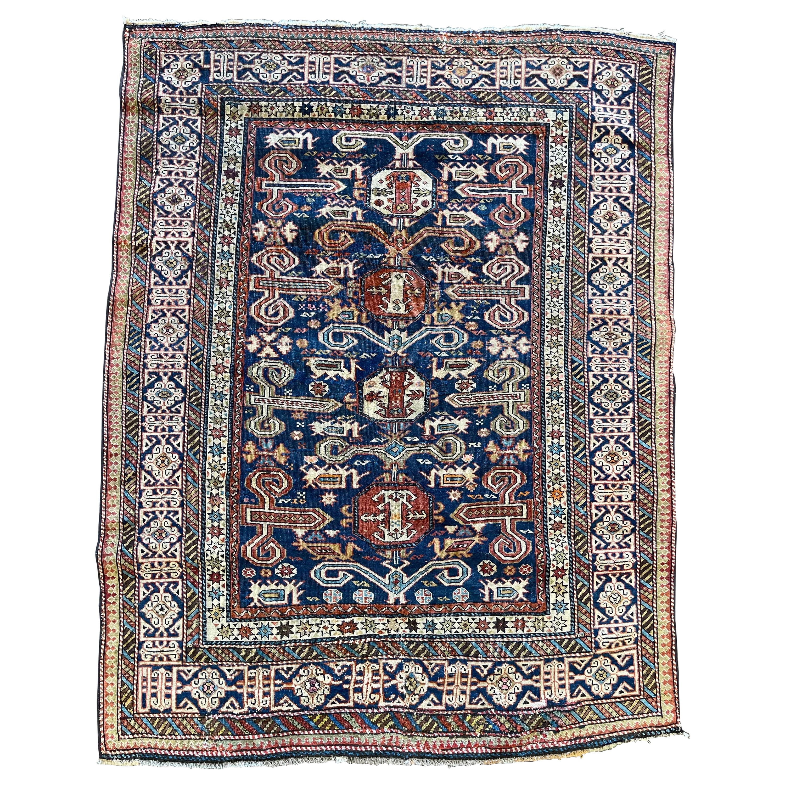 Antique Caucasian Perpedil rug circa 1900