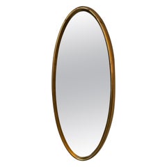Large Gold Leaf Oval Wood Mirror