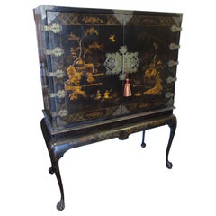 Fine 19th C English Chinoiserie Cabinet on Stand by Hampton and Sons London