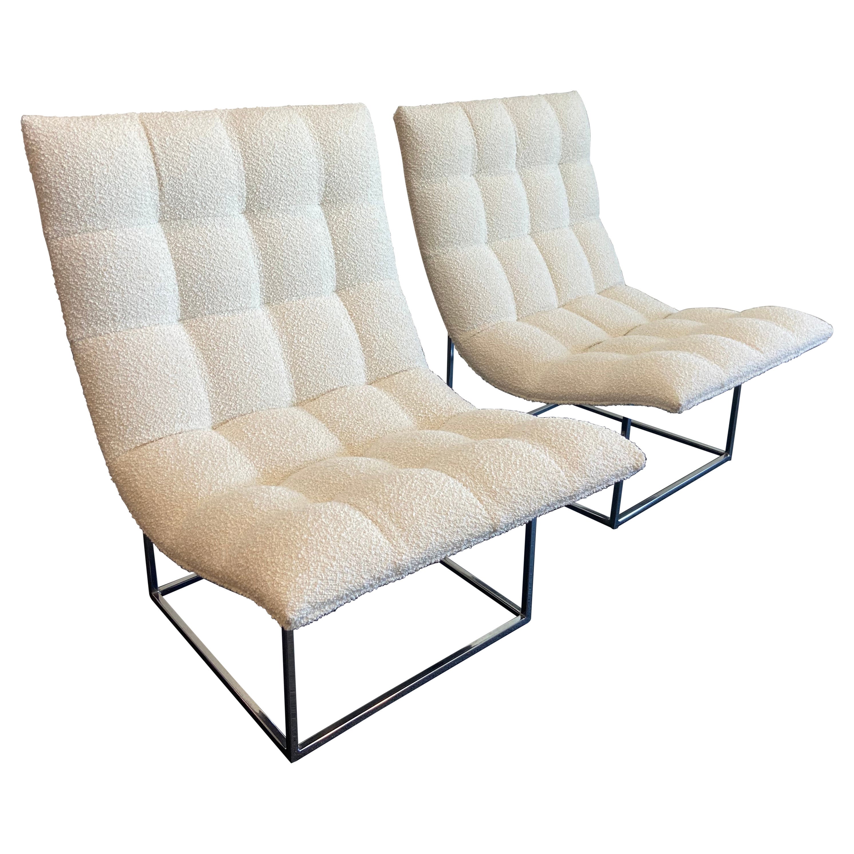 Milo Baughman For Thayer Coggin Scoop Lounge Chairs- A Pair For Sale