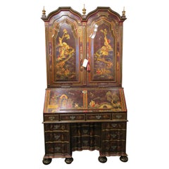 Very Fine George 11 Style 19th C Grand Tortoise and Chinoiserie Secretary