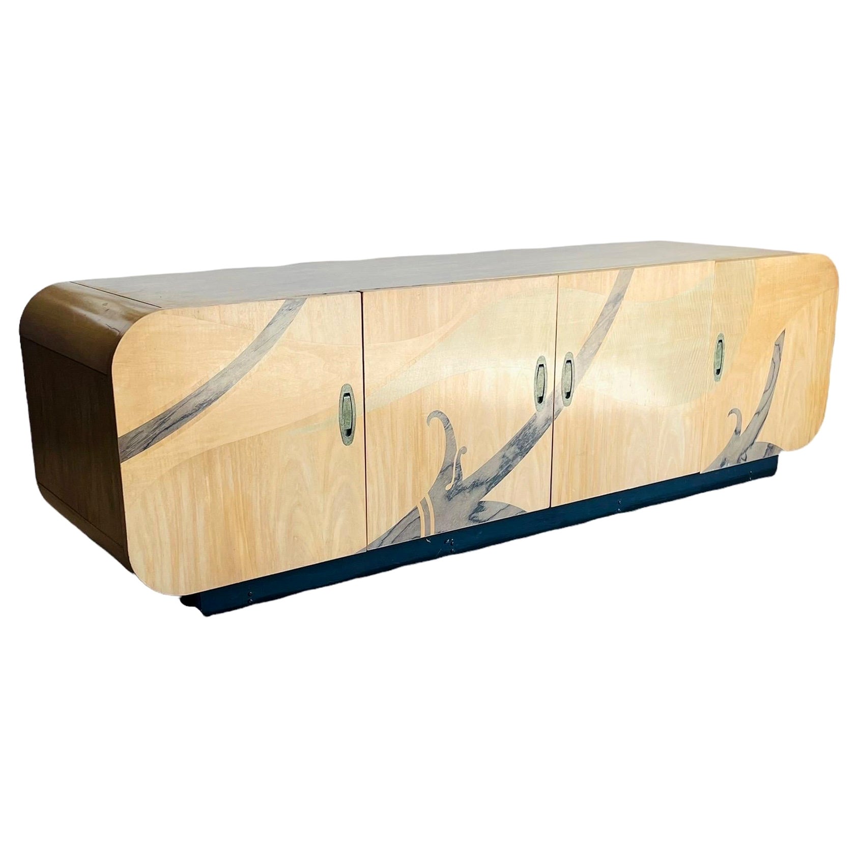 Modern Inlaid Beech Wood Credenza by White Furniture 