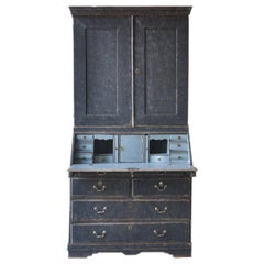 18th c. Swedish Gustavian Period Painted Secretary with Library