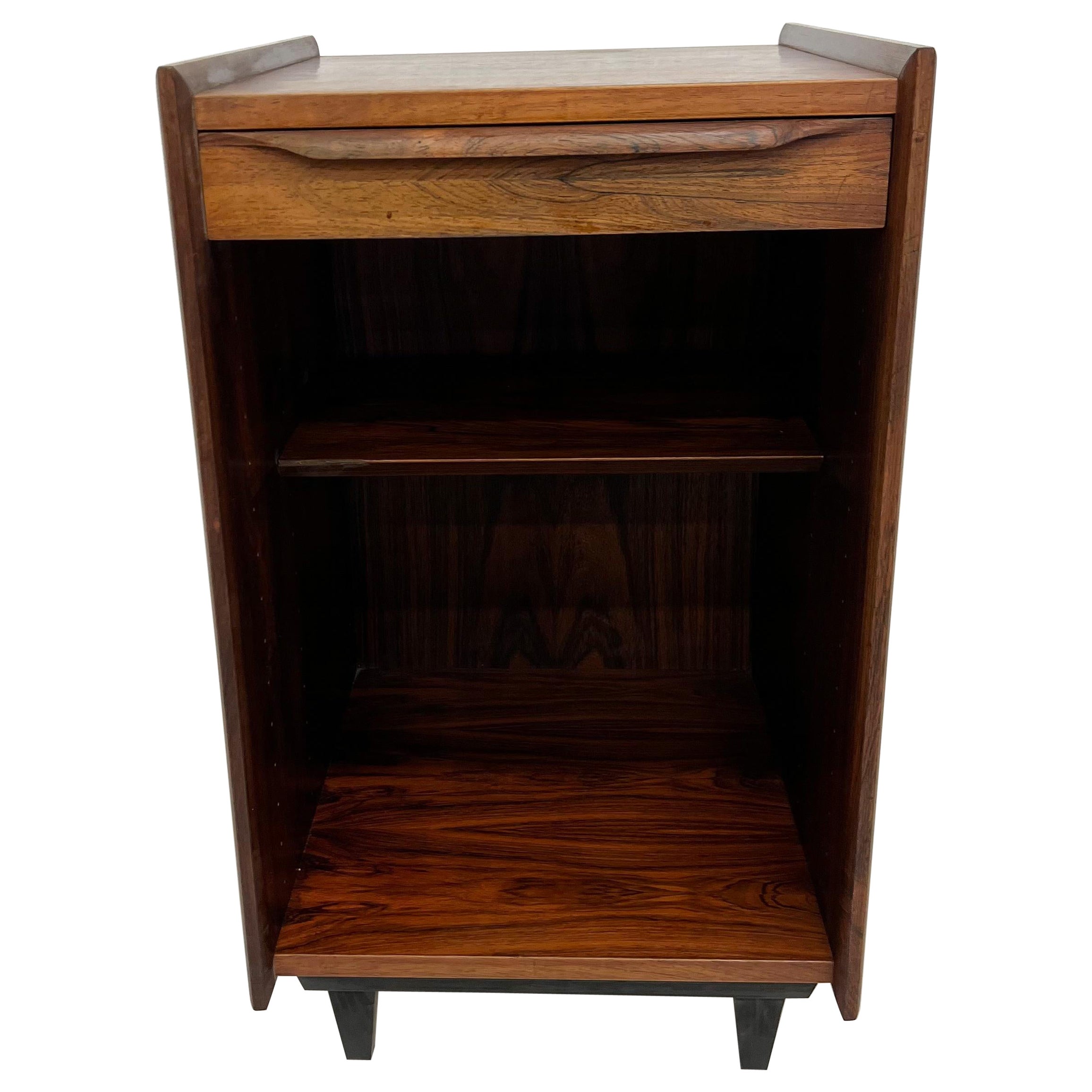 1960s Pega Ib Juul Christensen Rosewood Cubby Cabinet Side Table Norway For Sale