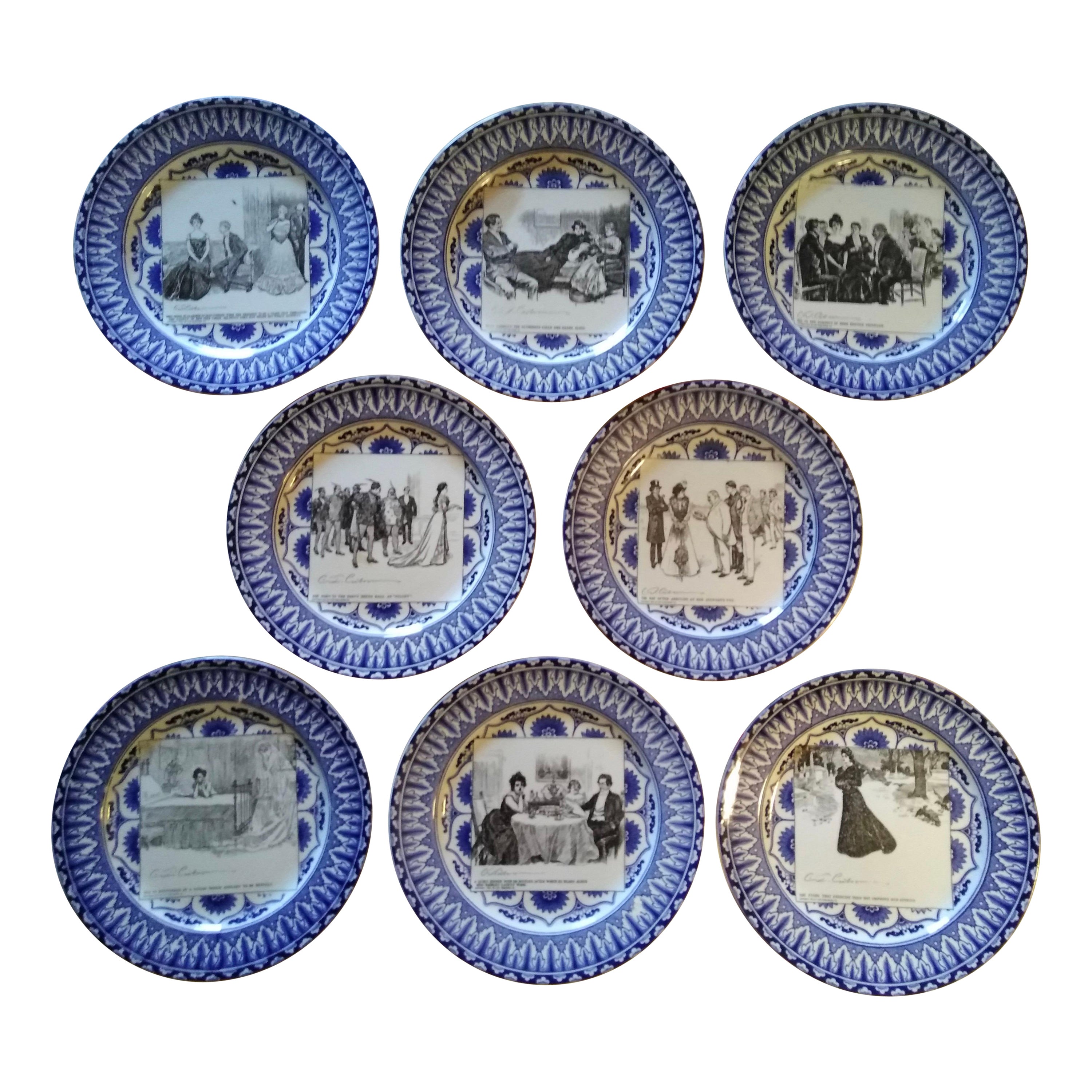 Royal Doulton Decorative Plates Featuring Charles Dana Gibson Illustrations