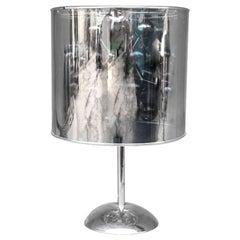 Vintage Design Lamp Chromed Metal and Tinted Plexi, 1970
