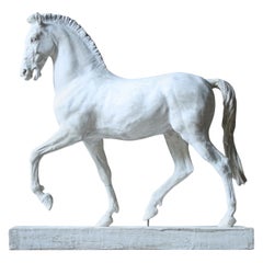 19th C Italian Basilica, Venice St Marks Plaster Equestrian Horse Statuette