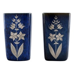 Sven Jonson '1919-1989' Gustavsberg, Two Lagun Vases in Glazed Stoneware