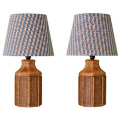 Vintage Pair of Ceramic Table Lamps, France 20th Century