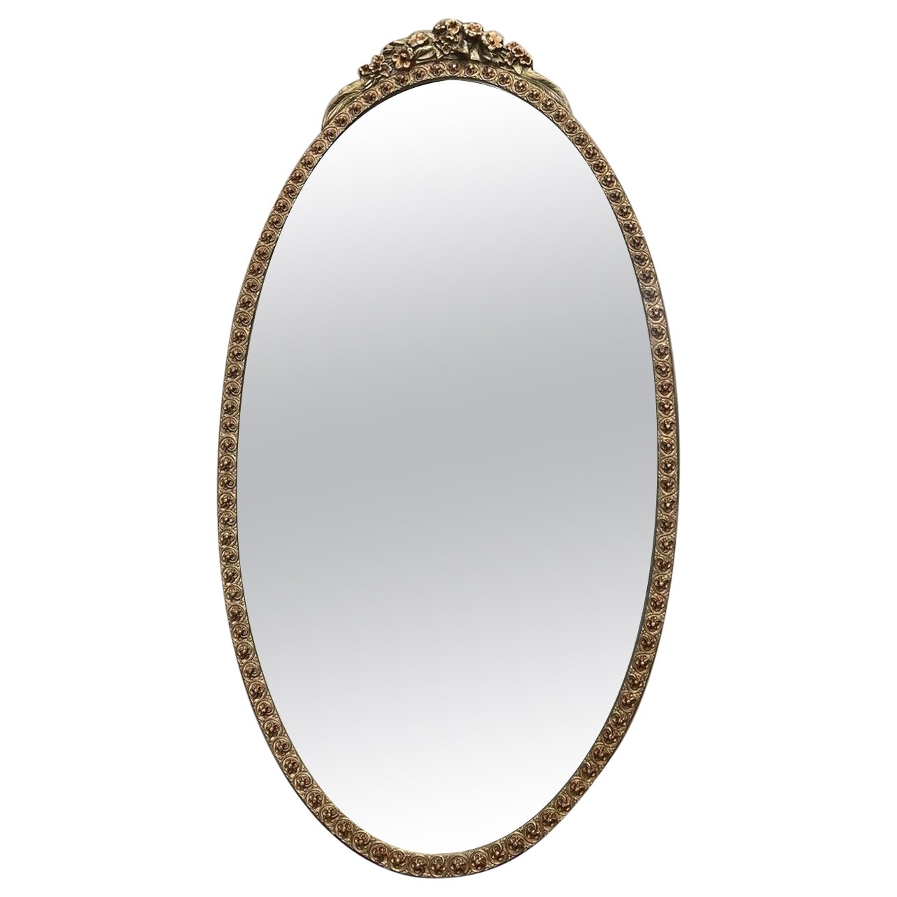Vintage Small Florentine Gold Leaf Ornate Mirror For Sale at 1stDibs