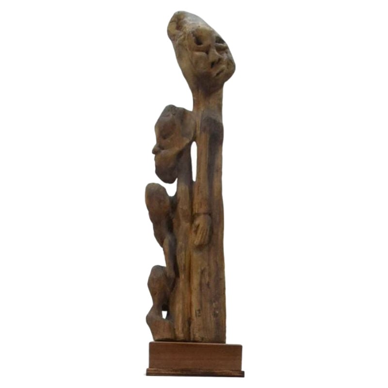 Art Brut, Sculpture with Grimacing Characters For Sale