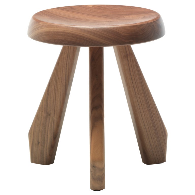 Charlotte Perriand Méribel Wood Stool for Cassina For Sale