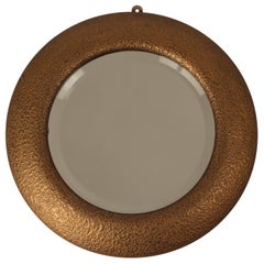 Art Deco Portal Mirror with Textured, Gilt Gesso Surround and Bevelled Glass