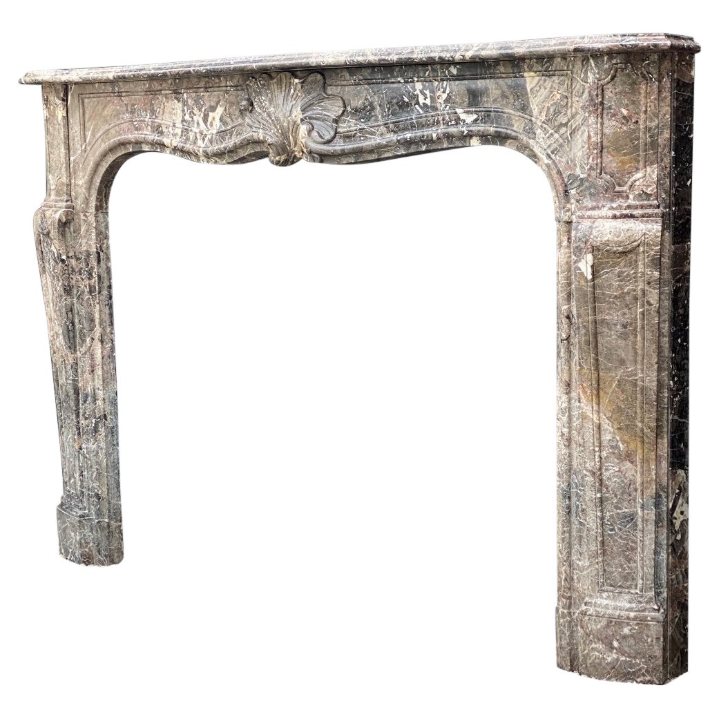 Louis XV Fireplace in Waulsort Marble For Sale