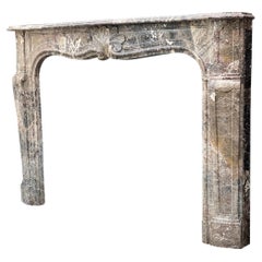 Antique Louis XV Fireplace in Waulsort Marble