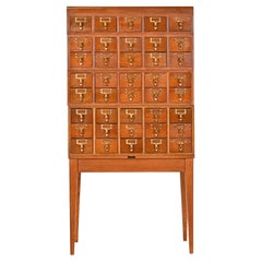 Mid-Century Modern 40-Drawer Oak Library Card Catalog by Gaylord Bros.