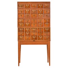 Retro Mid-Century Modern 40-Drawer Oak Library Card Catalog by Gaylord Bros.