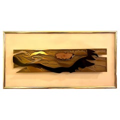 1970's Brutalist Abstract Bronze Wall Art Signed by Stephen Michael Levinson
