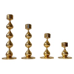 Scandinavian Modern 24-Carat Gold-Plated Teardrop Candlesticks by Hugo Asmussen