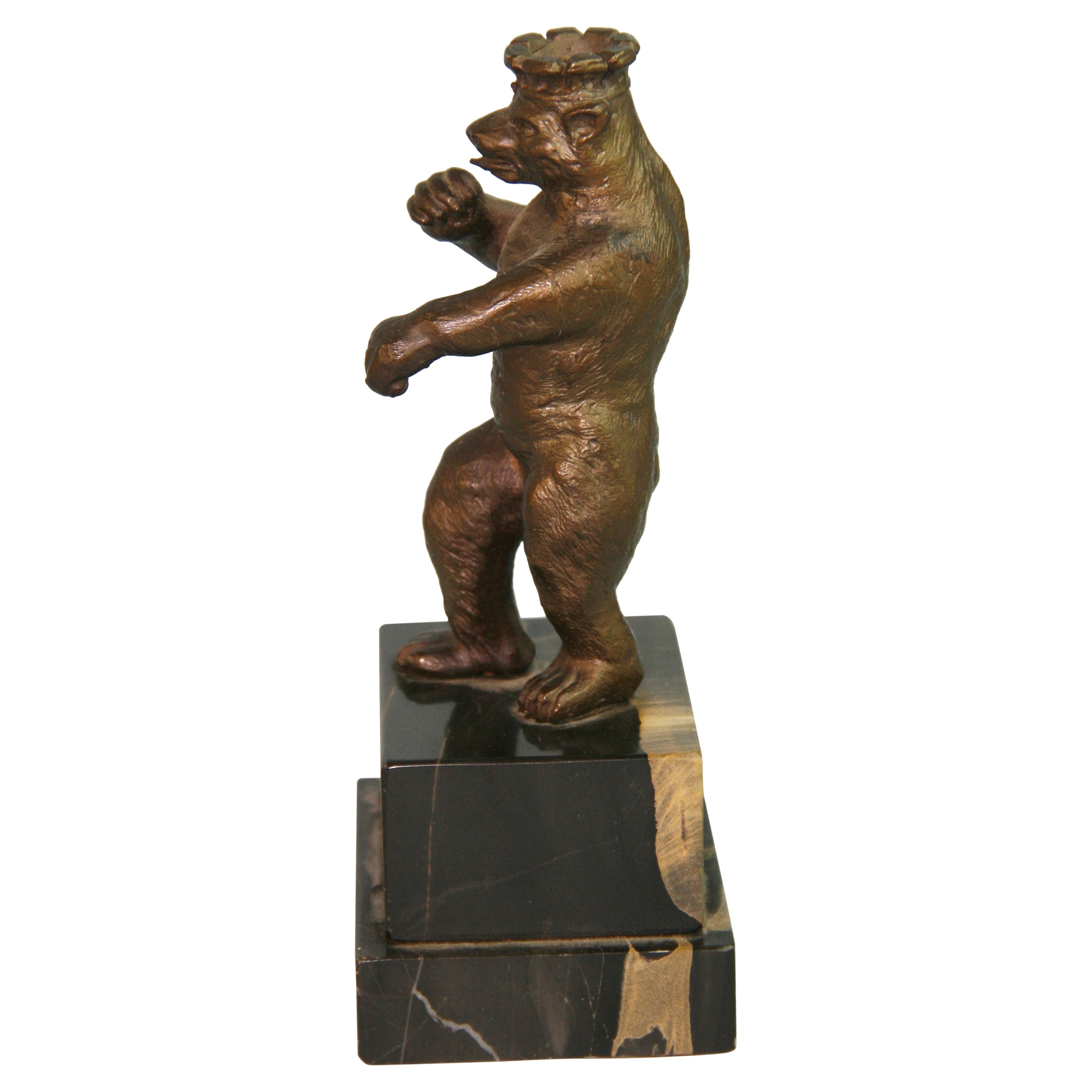 German Bronze Boxing Bear Sculpture