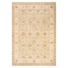 One-of-a-Kind Hand Knotted Oriental Mogul Ivory Area Rug