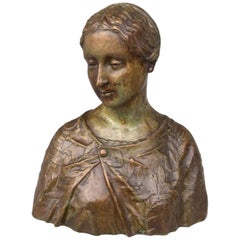 Renaissance Girl Bronze Bust