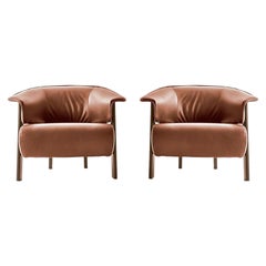 Ensemble de deux fauteuils à oreilles à dossier arrondi, Patricia Urquiola par Cassina