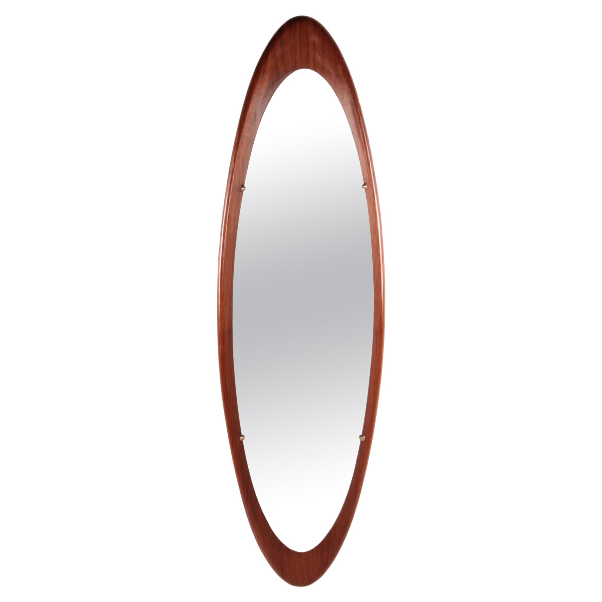 Mid-Century Teak Mirror by Franco Campo & Carlo Graffi for Home, Italy 1960s For Sale