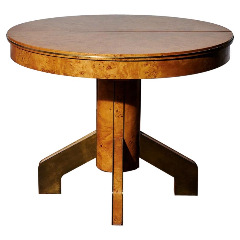 Table in Briarwood and Brass by Willy Rizzo For Sale