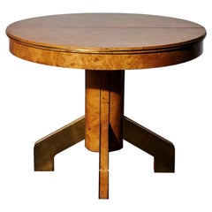 Tisch aus Birnenholz und Messing von Willy Rizzo