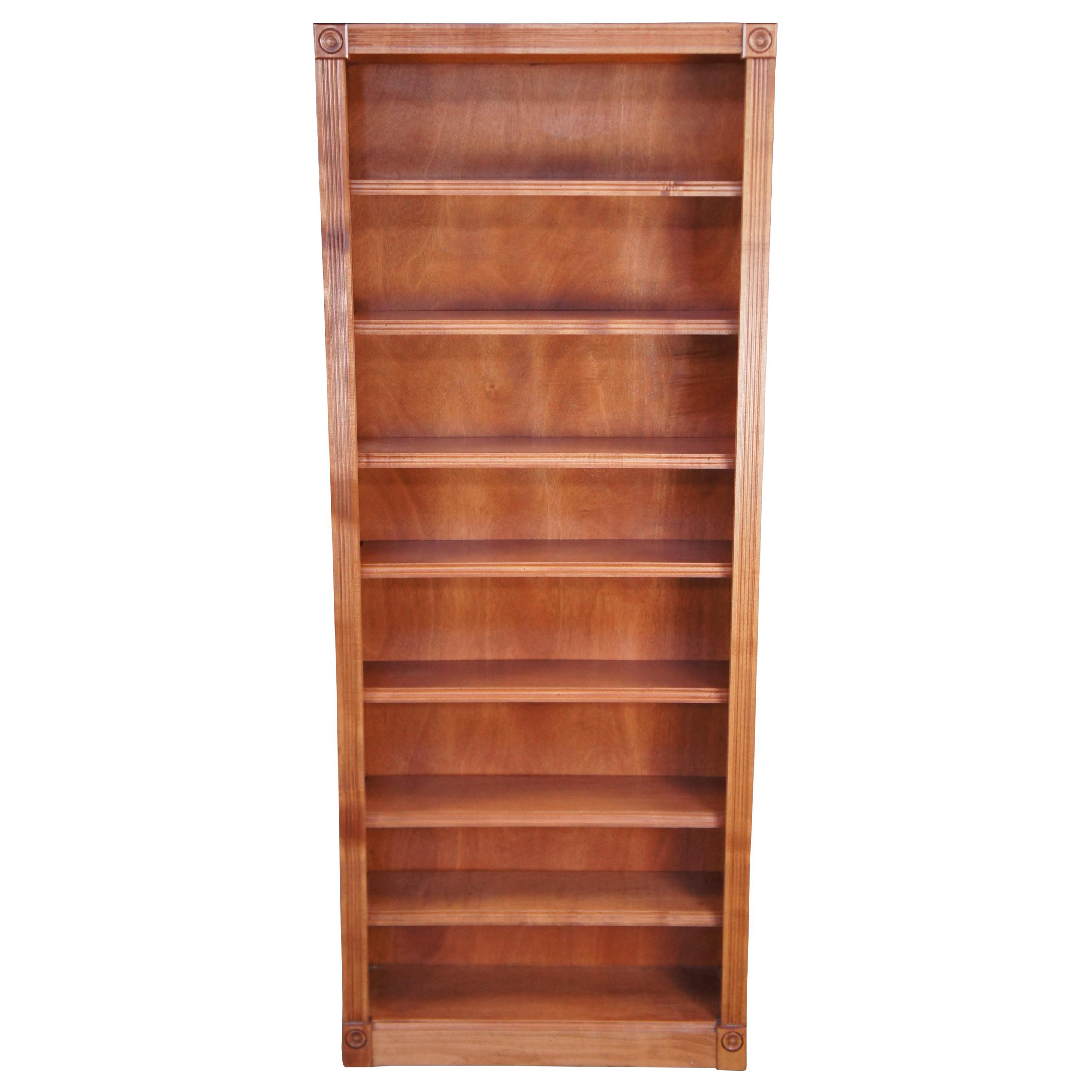 Late 20th Century Victorian Revival Cherry Tall Slender Narrow Bookcase CD