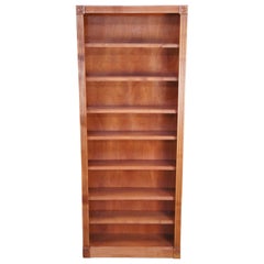 Vintage Late 20th Century Victorian Revival Cherry Tall Slender Narrow Bookcase CD