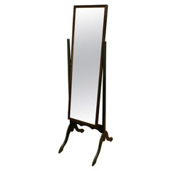 Antique Adams Art Deco Green Painted Cheval Mirror