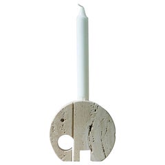 Elephant Candle Holder in Travertine by Fratelli Mannelli