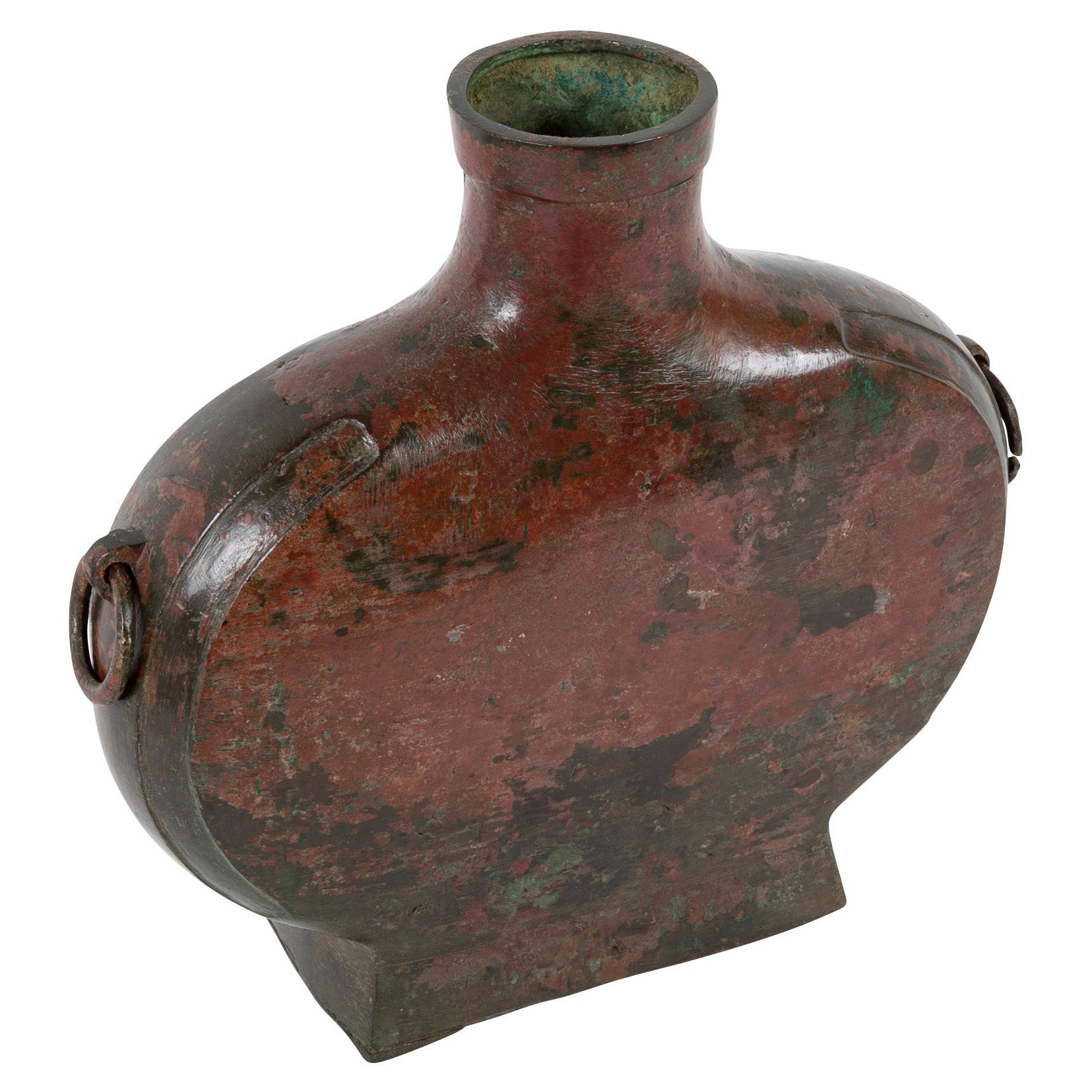 Archaic Bronze Vessel in Flattened Flask Form For Sale