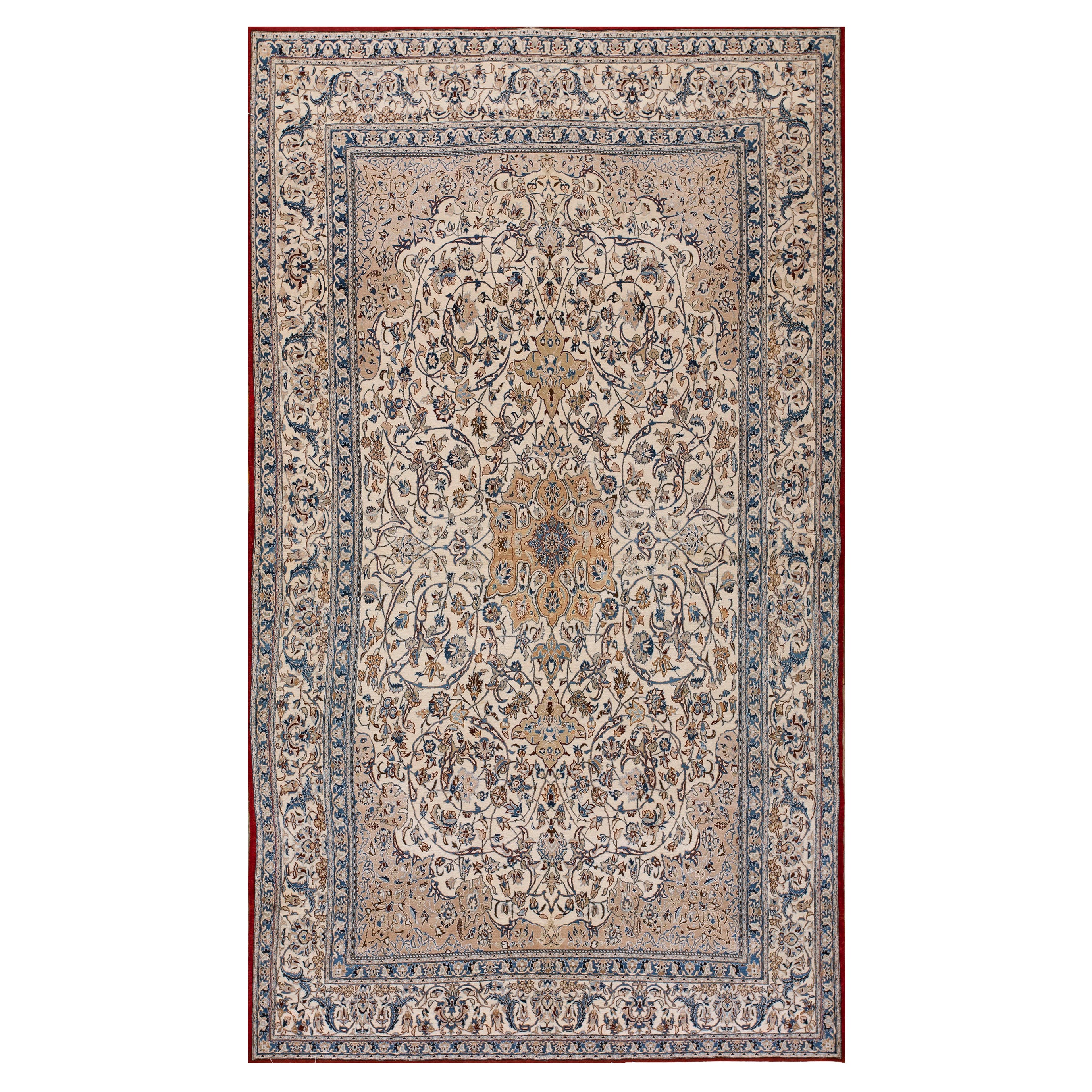 Mid 20th Century Nain Wool & Silk Carpet ( 5'1" x 8'10" - 155 x 269 ) For Sale